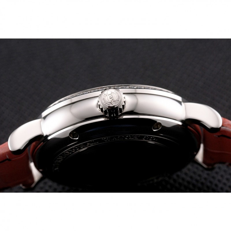 IWC Portofino Day And Night White Dial Stainless Steel Case Pink Leather Strap-8