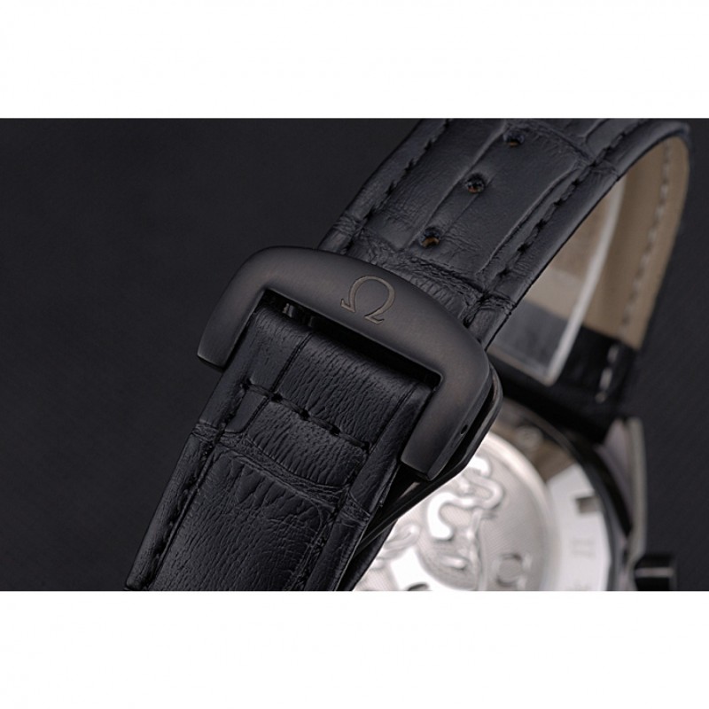 SS Replica Watches Omega Speedmaster Mark II Black And Red Dial Black Case Black Leather Strap 622814-6