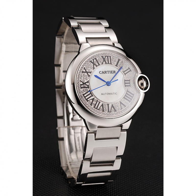 Swiss Cartier Ballon Bleu 40 MM Diamond Dial Staineless Steel Bracelet 1453893-1