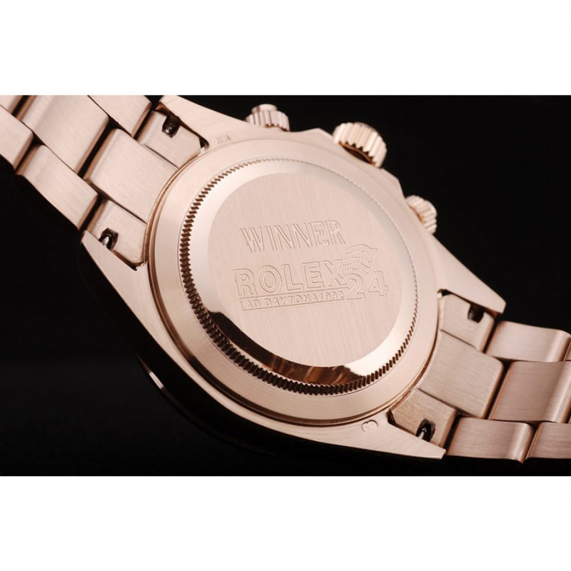 Rolex Daytona Rose Gold Plated Stainless Steel Bezel Rose Gold Dial-6