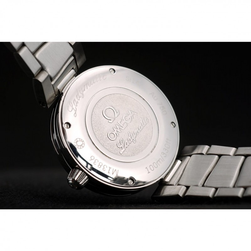 Omega DeVille Ladymatic Stainless Steel Strap Black Dial-6