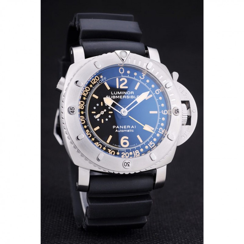 Panerai Luminor Submersible Black Dial Black Rubber Bracelet-2