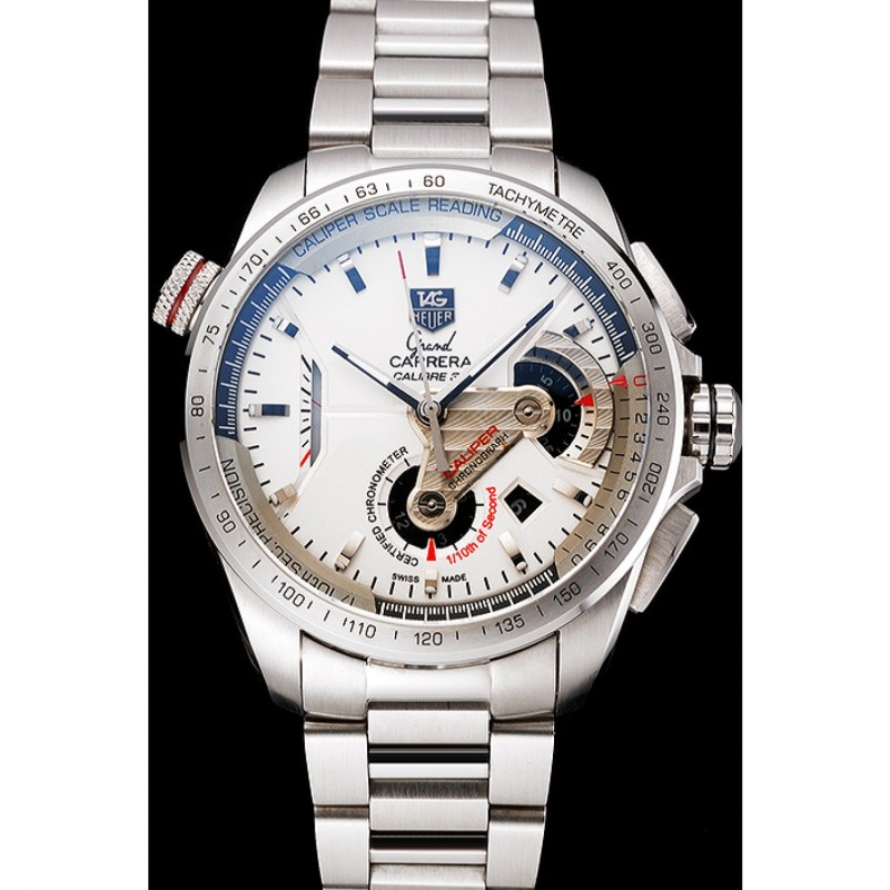 AAA Tag Heuer Swiss Carrera Tachymeter Bezel Stainless Steel White Dial-1
