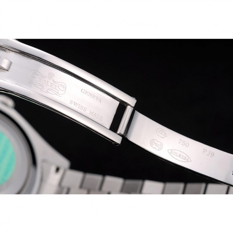 High Quality Replica Watches Rolex Swiss DayDate Stainless Steel Ribbed Bezel Silver Dial 41995-6