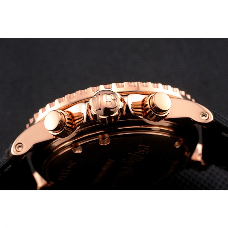 Swiss Blancpain Fifty Fathoms Flyback Chronograph Black Dial Black Bezel Rose Gold Case Black Canvas Strap-8
