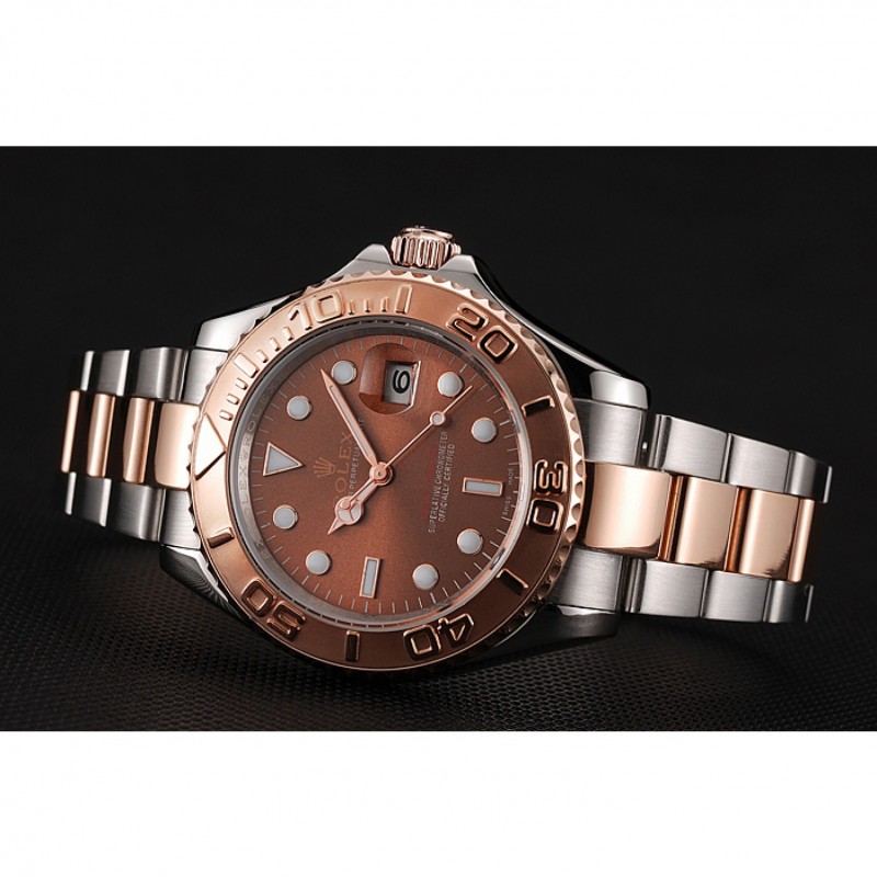 Rolex Yacht Master Rose Gold Dial Two Tone Stainless Steel Bracelet 1453864-3