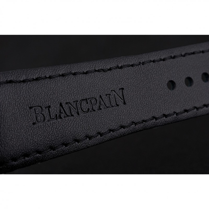 Blancpain Fifty Fathoms Speed Command Carbon Fiber Dial With Red Markings Black PVD Case Black Leather Strap 1453775-6