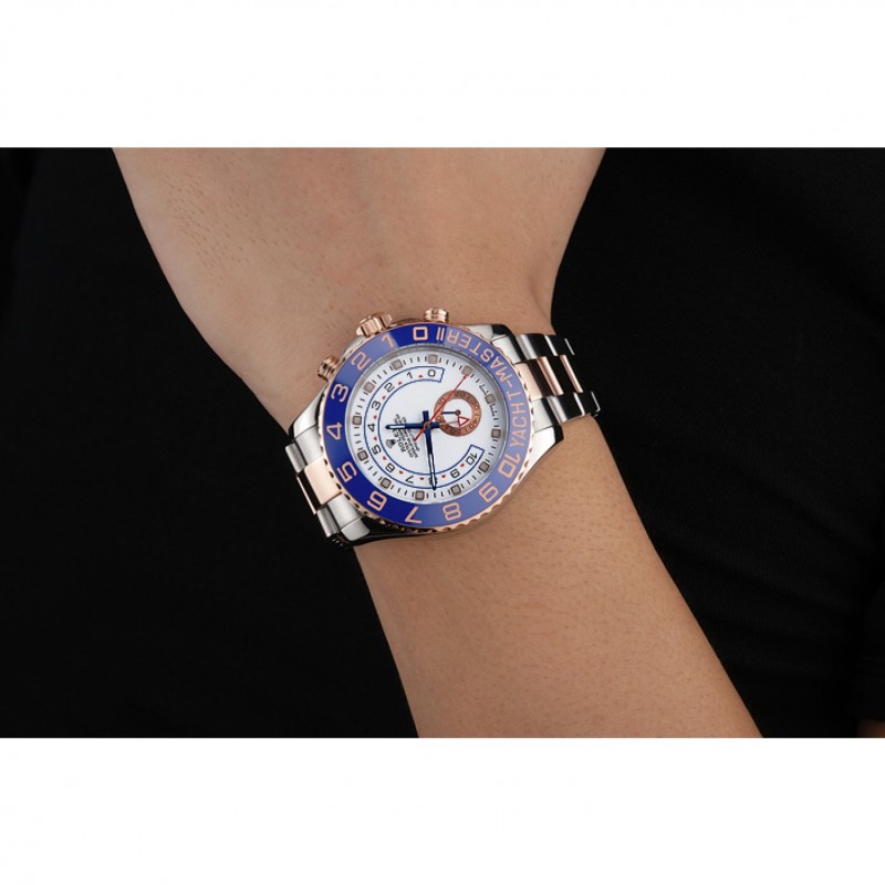 Rolex Yacht-Master II White Dial Blue Bezel Stainless Steel and Rose Gold Bracelet 622270-8