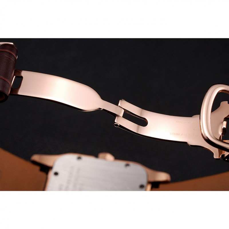 Cartier Santos 100 Diamond Rose Gold Bezel 621932-6
