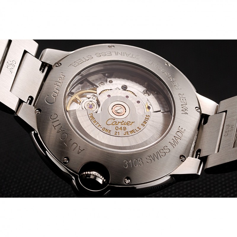 Swiss Cartier Ballon Bleu Two Timezone White Dial Stainless Steel Bracelet 1453879-6