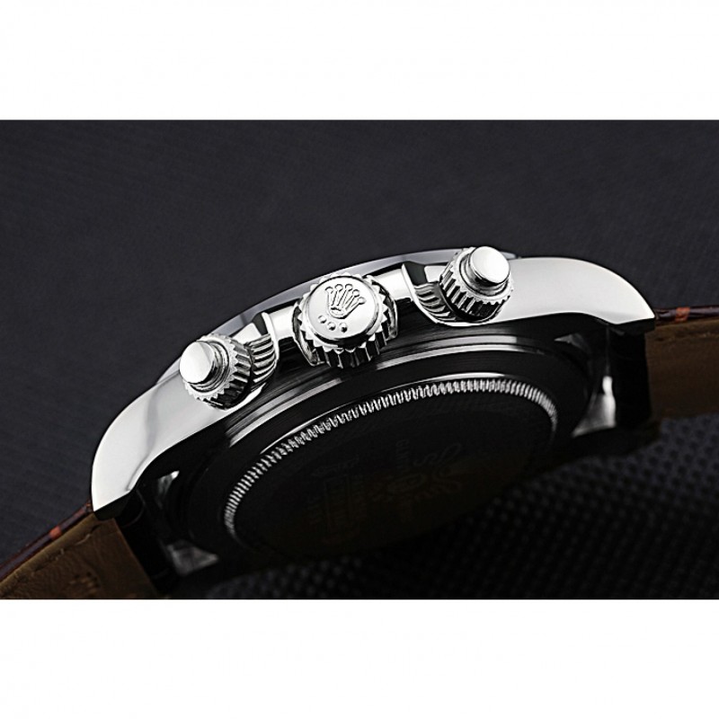 Rolex Cosmograph Daytona Stainless Steel Case Grey Racing Dial Leather Bracelet 622632-8