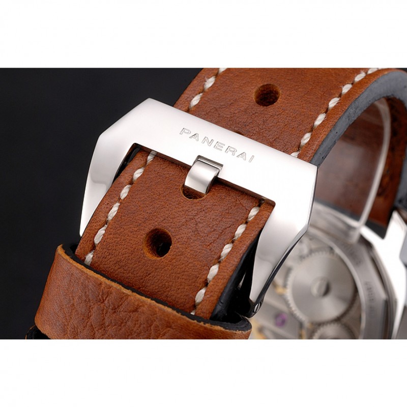 Panerai Luminor Marina Stainless Steel Bezel Brown Leather Bracelet 622313-6