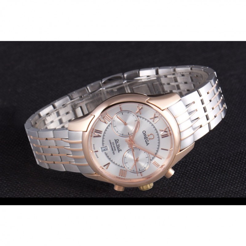 Omega DeVille Two Tone Links White Dial om239 621563-3