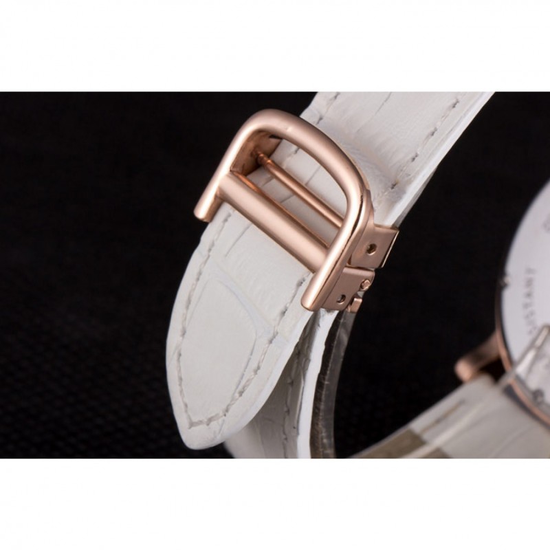 Cartier Moonphase Rose Gold Watch with White Leather Band ct254 621373-7