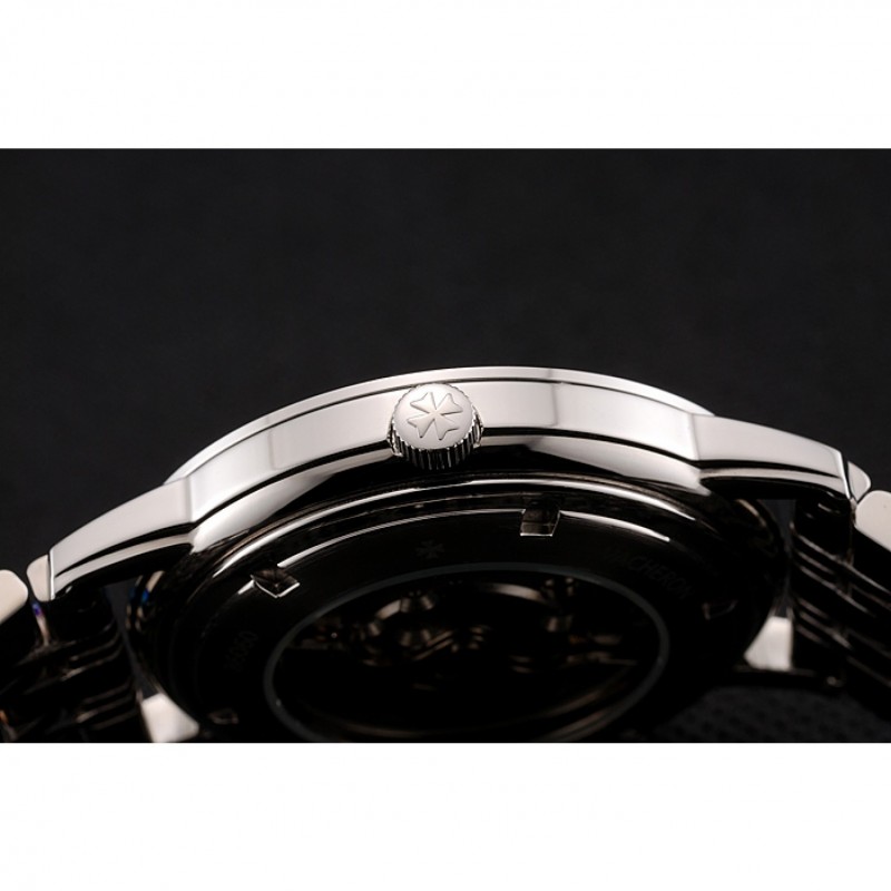 Vacheron Constantin Tourbillon White Dial Blue Numerals Stainless Steel Case Two Tone Steel Blue Bracelet-8