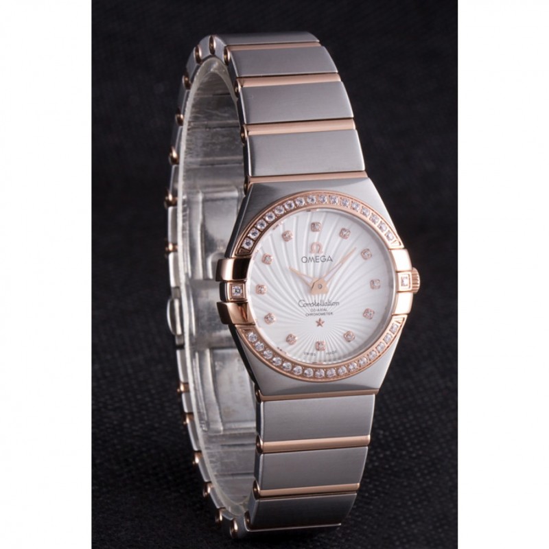 Omega Constellation Rose Gold Diamond Bezel Two Tone Band 621487-2