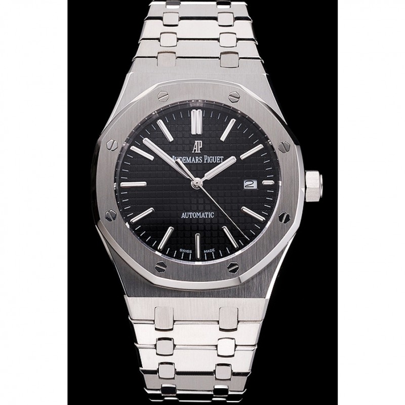 Swiss Audemars Piguet Royal Oak Black Dial Stainless Steel Case And Bracelet-1
