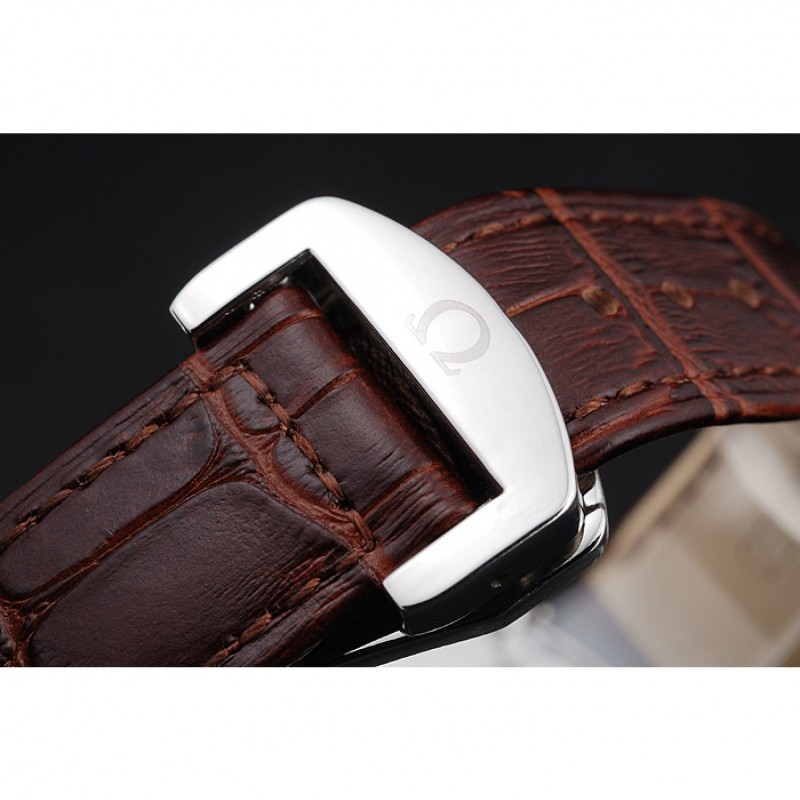 Best Replica Watches Omega DeVille Silver Dial Stainless Steel Case Brown Leather Strap 622830-7