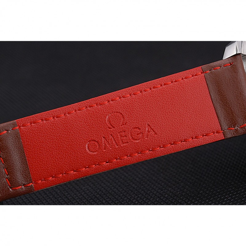 Omega Speedmaster Blue Dial Stainless Steel Case Brown Leather Strap 622807-5