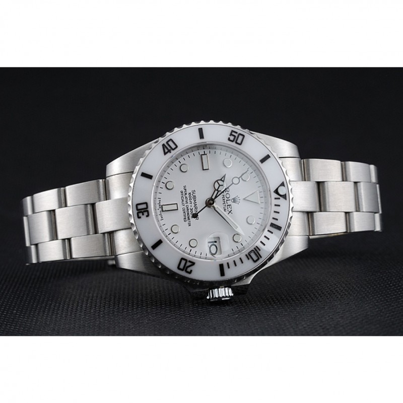 High End Replica Watches Rolex Submariner White Dial Stainless Steel Bracelet 1454152-4