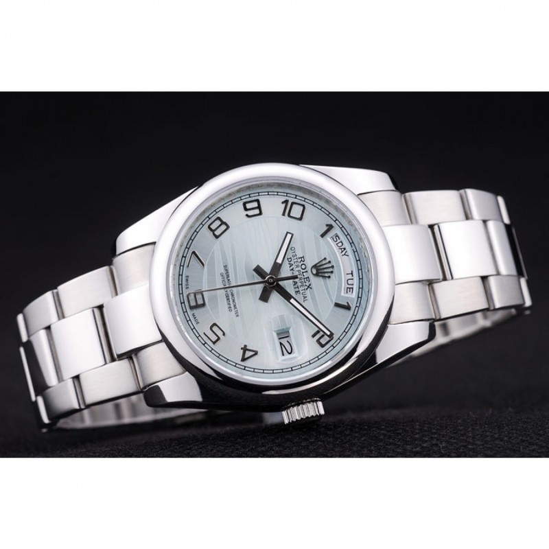 Rolex DayDate Polished Silver Bezel White Dial 7470-3
