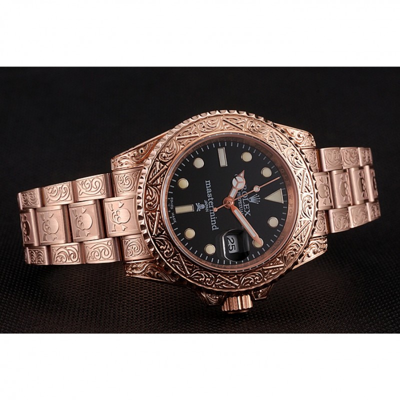 Rolex Mastermind Japan Limited Edition Black Dial Rose Gold Case And Bracelet 1454073-4