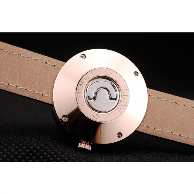 AAA Hermes Classic MOP Dial Black Leather Strap-7