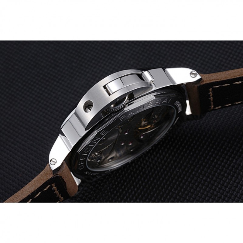 AAA Replica Watches Panerai Luminor Marina Stainless Steel Bezel Khaki Leather Bracelet 622311-8
