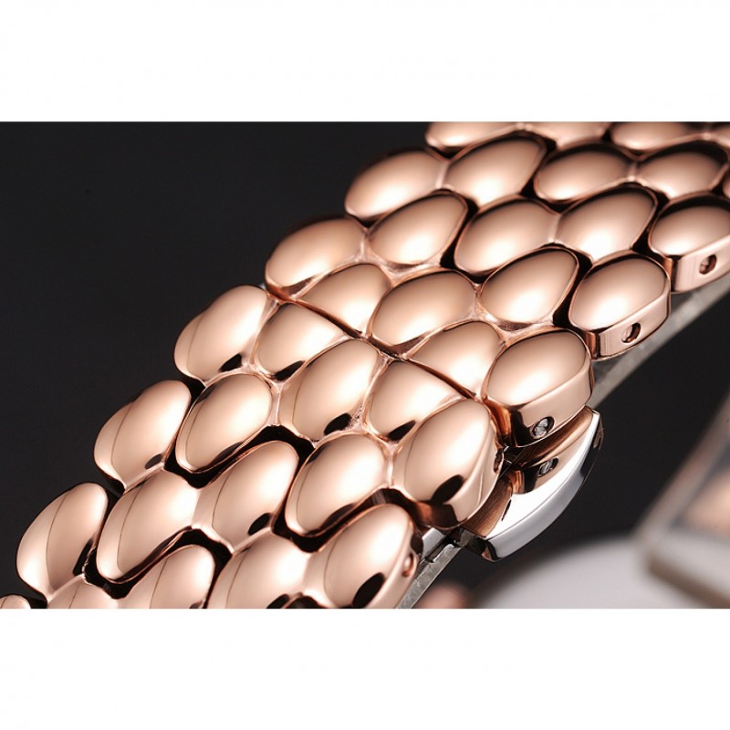 High Quality Omega De Ville Prestige Black Dial With Diamonds Rose Gold Case And Bracelet-5