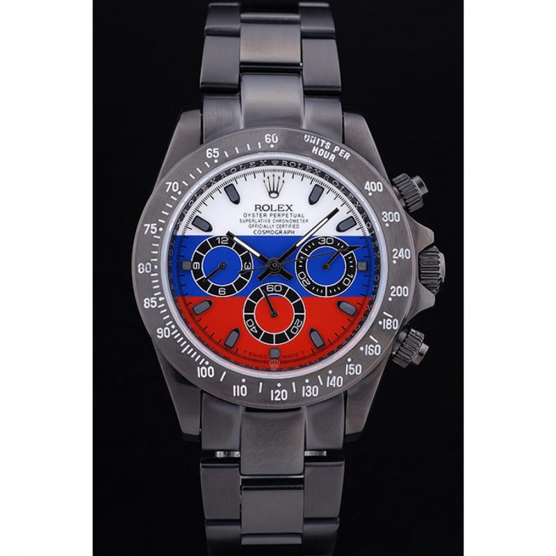 Rolex Cosmograph Daytona Black Bracelet Russian Flag Dial 7472-1
