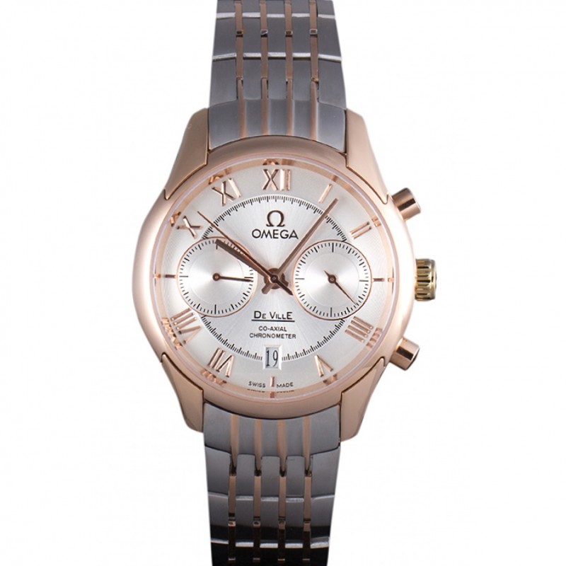 Omega DeVille Two Tone Links White Dial om239 621563-0