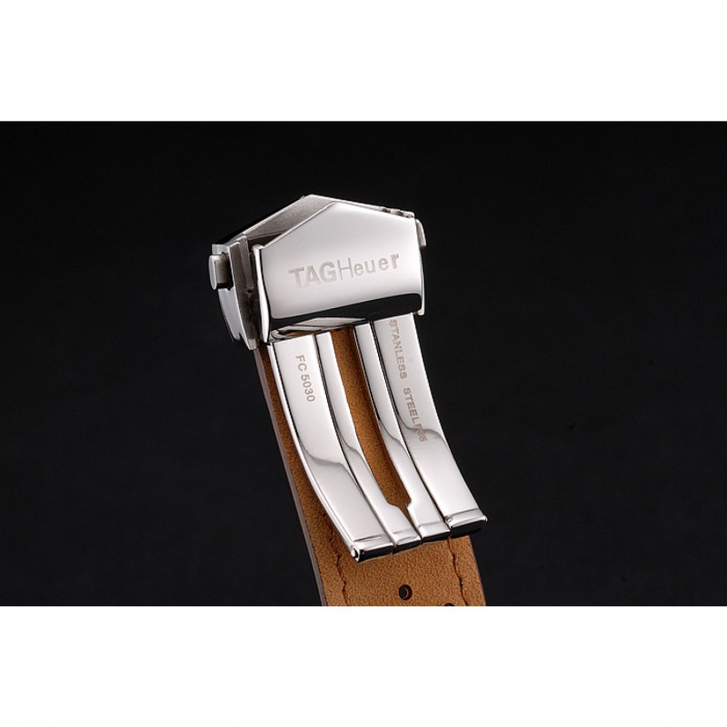Tag Heuer Carrera SpaceX Silver Bezel with Black Dial and Light Brown Leather Strap tag264 621535-5