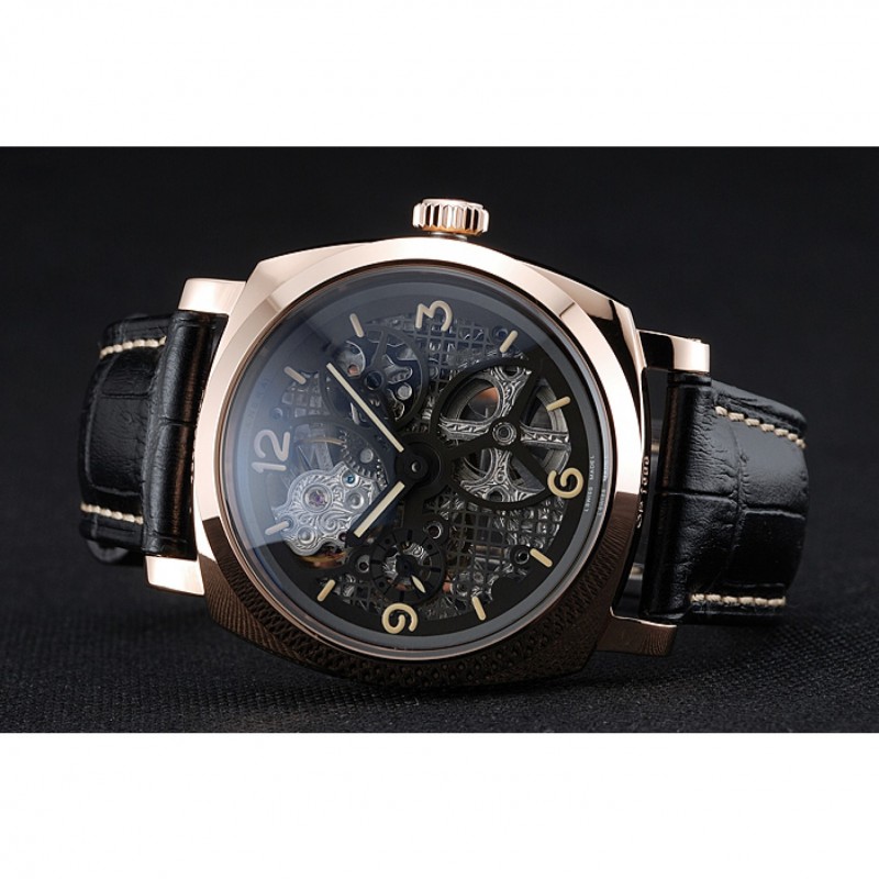 Panerai Radiomir Tourbillon GMT Ceramica Lo Scienziato Black Leather Bracelet 1454230-3
