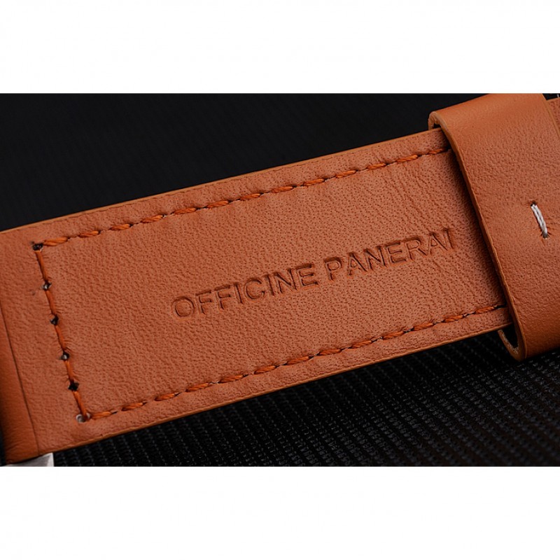 Best Panerai Radiomir Stainless Steel Bezel Orange Leather Bracelet 622317-6