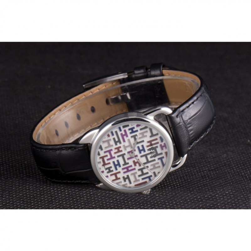 High Quality Hermes Classic Croco Leather Strap Multicolor Patterned Logo Dial 801407-4