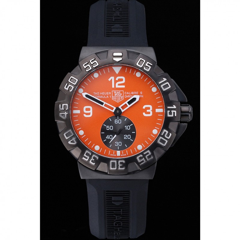 Best Replica Watches Tag Heuer Formula One Grande Date Orange Dial Rubber Bracelet 622278-1
