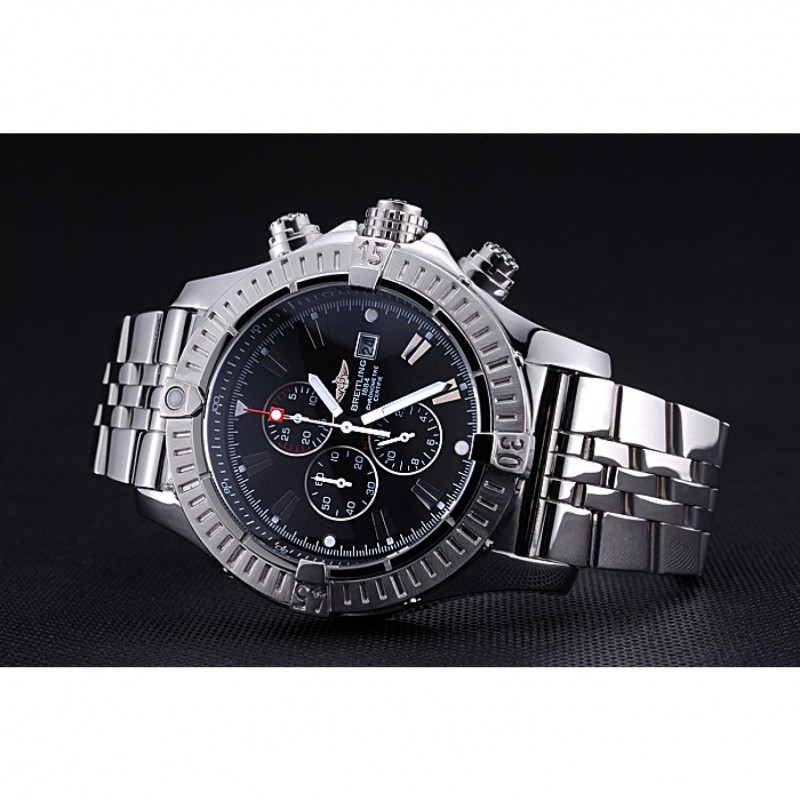 Breitling Chronomat Evolution Black Dial Stainless Steel Bracelet 622515-4