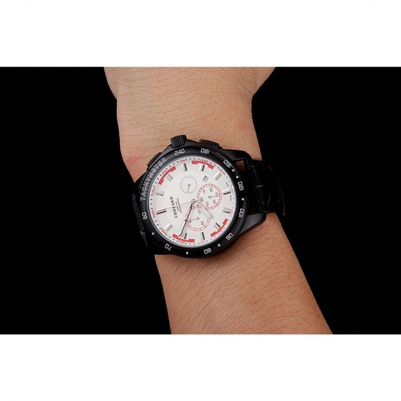 Chopard Mille Miglia GTS White Dial Black Leather Bracelet 1453999-8