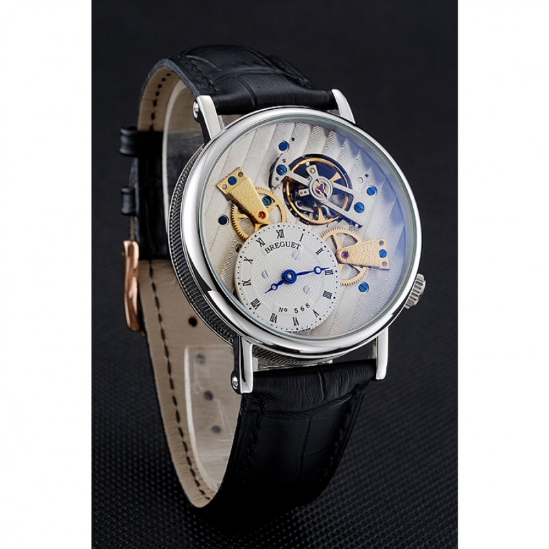 Breguet Tradition Grande Complication Silver Case Black Leather Bag 1454033-2