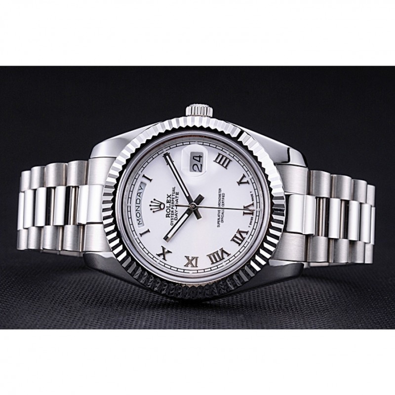 Rolex Day-Date White Dial Stainless Steel Bracelet 622547-4