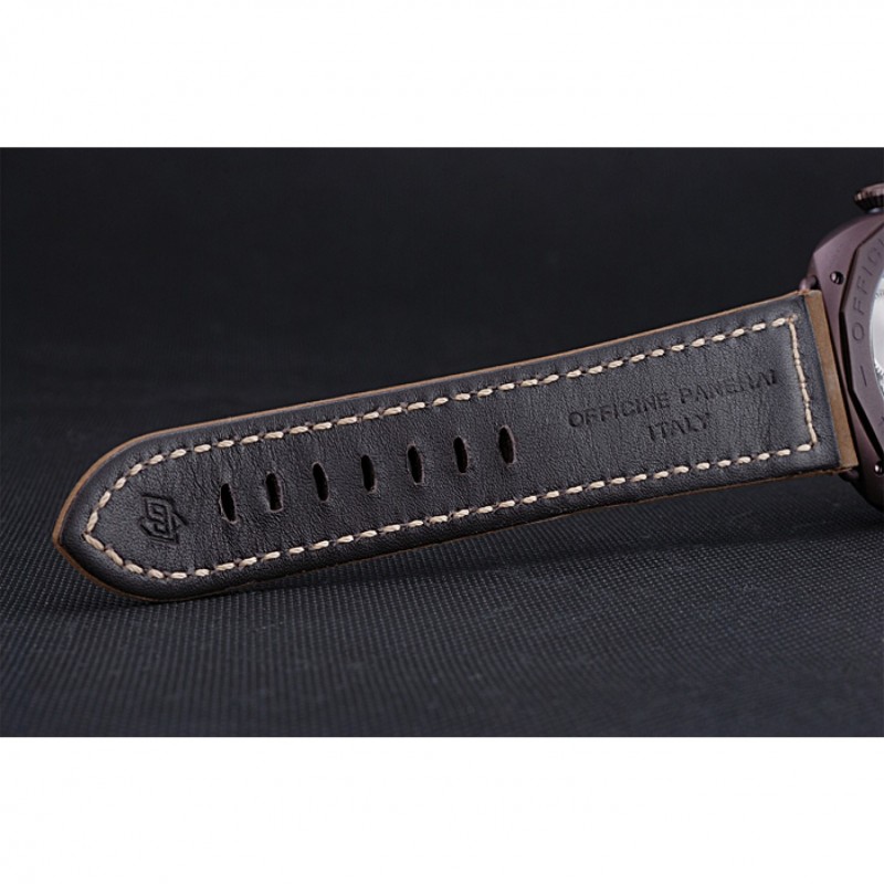 Panerai Radiomir Brown Stainless Steel Bezel Brown Leather Bracelet 622324-6