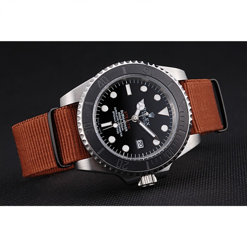 Luxury Rolex Submariner STEALTH MK III Brown Fabric Band rl425 621387-4