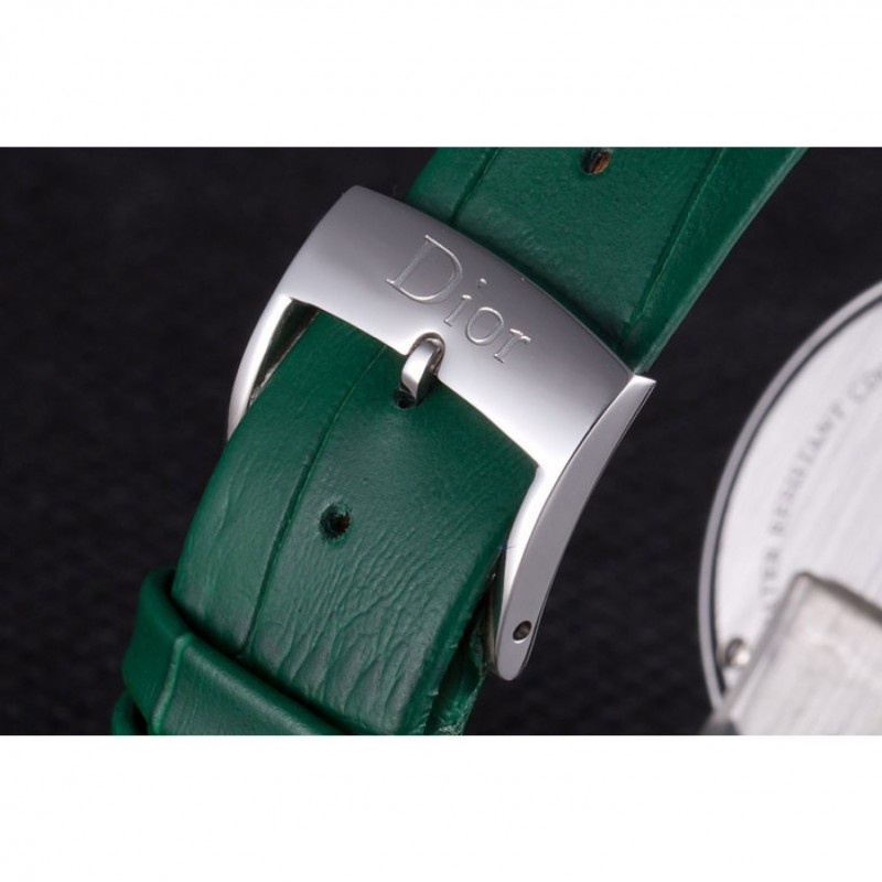 Best Replica Watches La D de Dior Green Leather Strap with White Dial 621507-7