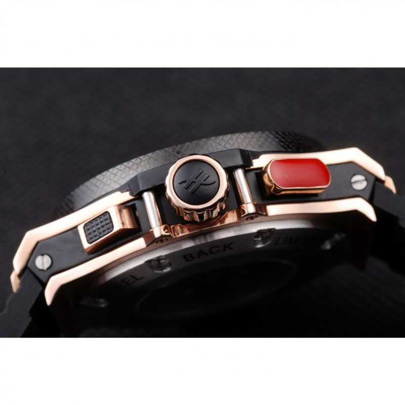 Hublot King Power Tourbillon Black Strap Gold Dial-6