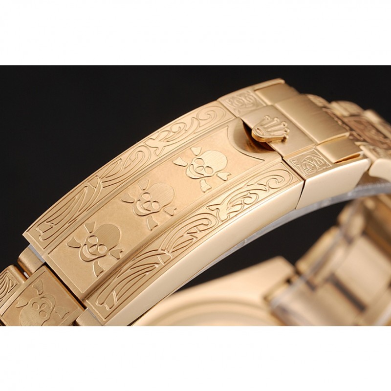 Swiss Rolex Submariner Skull Limited Edition Blue Dial Gold Case And Bracelet 1454089-5