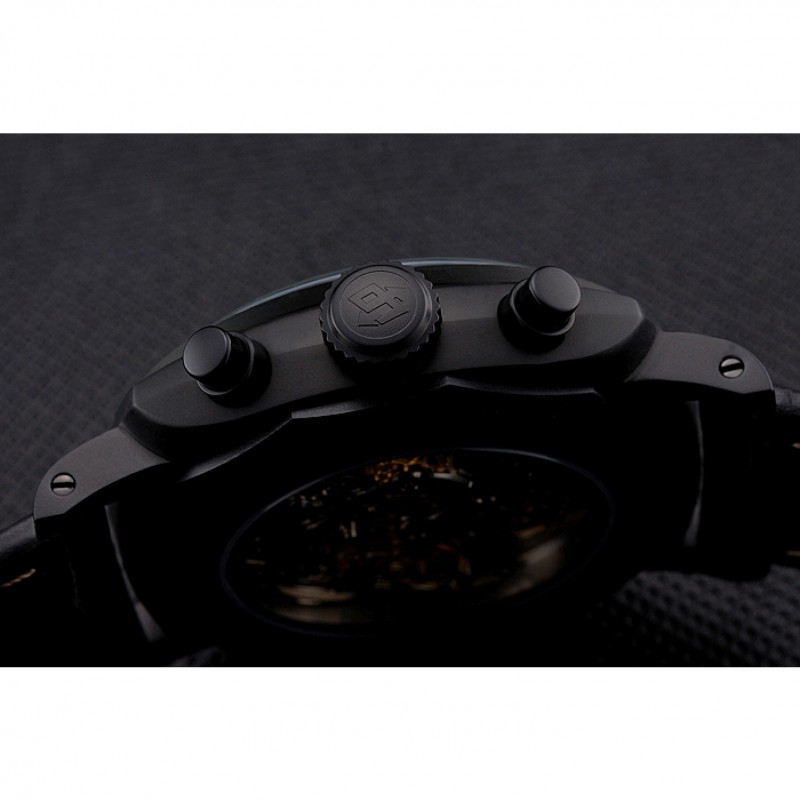 Swiss Panerai Radiomir 1940 Chronograph Black Dial Black Ionized Case Black Leather Strap-8