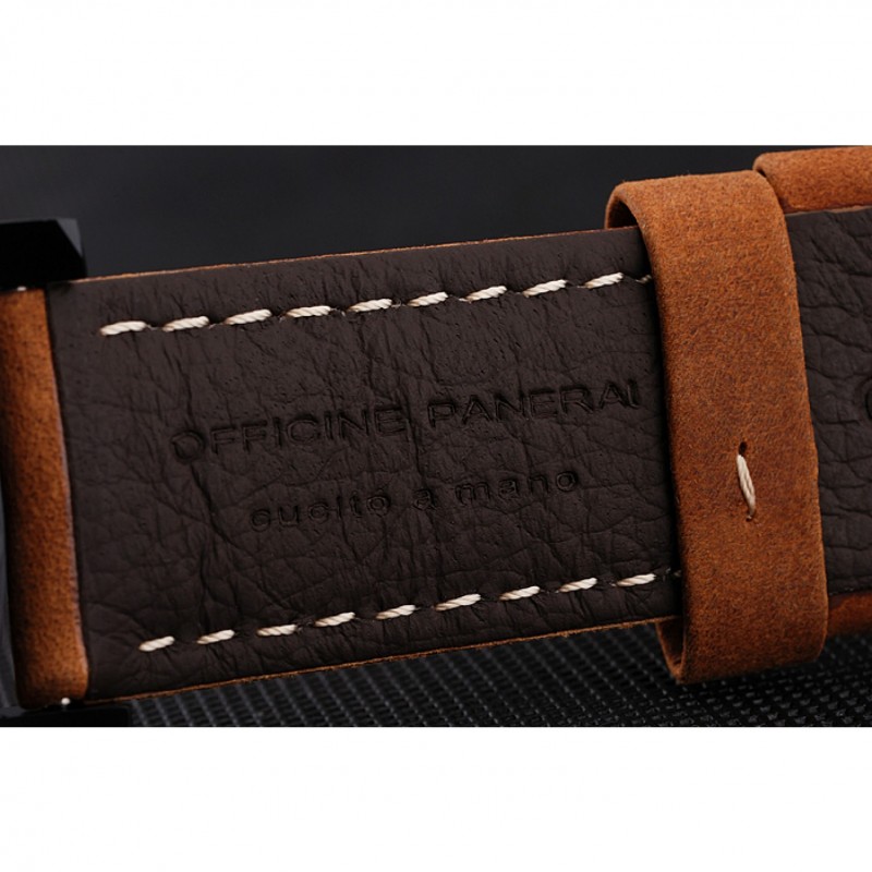 High Quality Replica Watches Swiss Panerai Luminor 1950 Brown Dial Black PVD Case Brown Suede Leather Strap 1453848-6