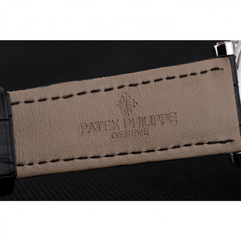 Patek Philippe Grand Complications Gray Skeleton Dial Stainless Steel Case Black Leather Strap 1453811-6