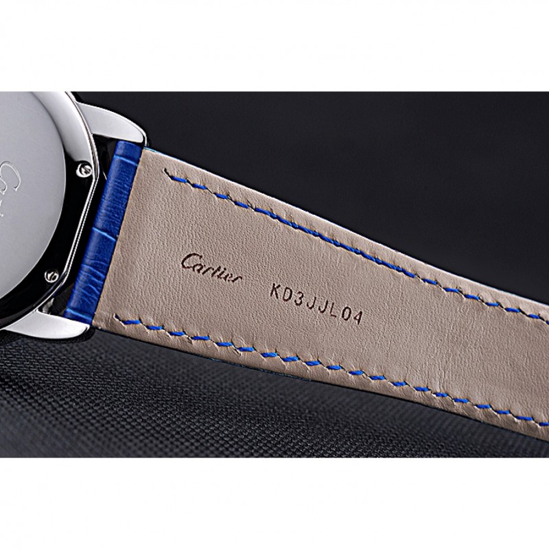 High End Replica Watches Swiss Cartier Ronde Solo Stainless Steel Case Blue Dial Roman Numerals 622193-8