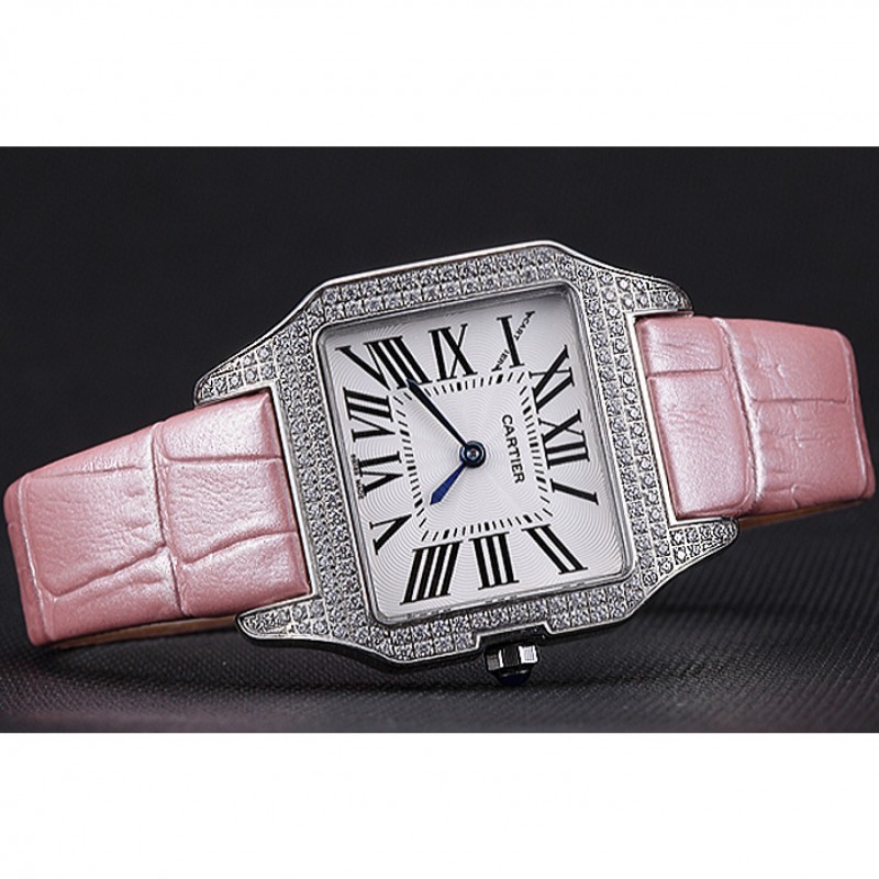 Cartier Santos 100 Diamond Silver Bezel 621910-3